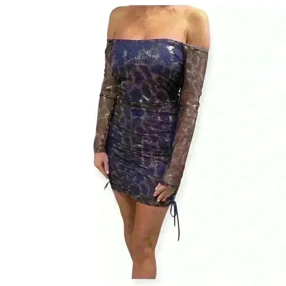 NWOT Lucy in the Sky Sparkle Body con Mini Dress Size Small - Picture 1 of 6